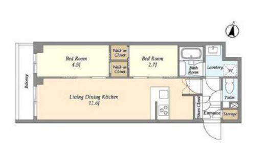 アジールコート練馬中村橋　202号室　間取り
