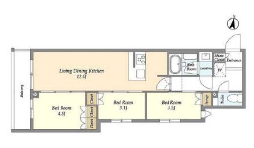 アジールコート練馬中村橋　306号室　間取り
