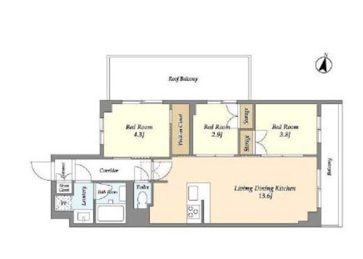 アジールコート練馬中村橋　415号室　間取り