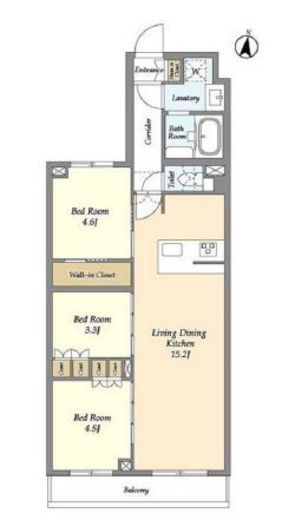 アジールコート練馬中村橋　423号室　間取り