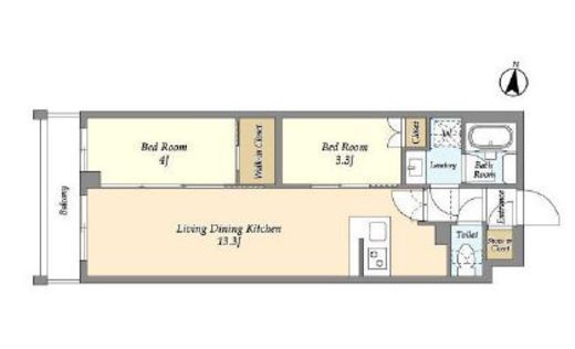 アジールコート練馬中村橋　402号室　間取り