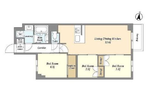 アジールコート練馬中村橋　416号室　間取り