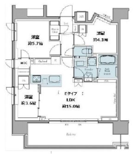 クレストコート東中野　1201号室　間取り