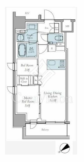 クレストコート東中野　401号室　間取り