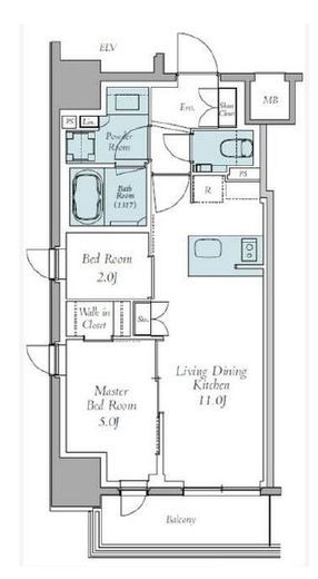 クレストコート東中野　701号室　間取り