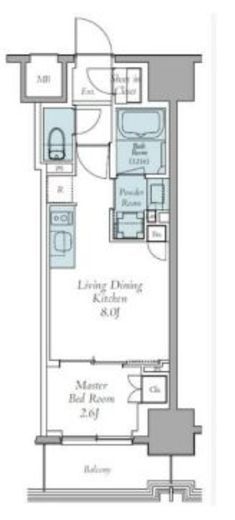 クレストコート東中野　702号室　間取り