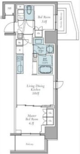 クレストコート東中野　704号室　間取り