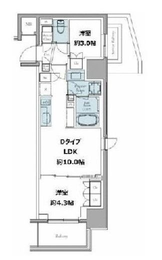クレストコート東中野　1104号室　間取り