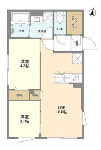 ウェルスクエア方南町Ⅱ　101号室　間取り