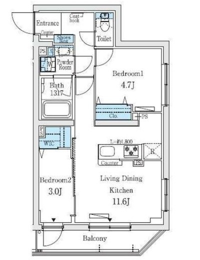 プライムブリス中野富士見町I　206号室　間取り
