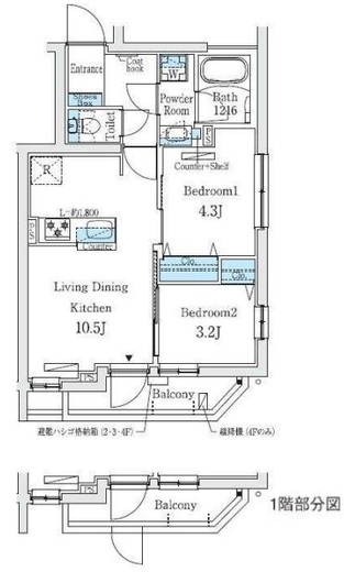 プライムブリス中野富士見町Ⅱ　304号室　間取り