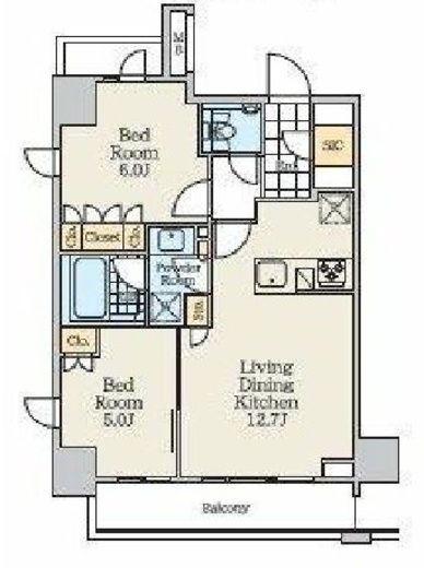 クレストコート中野富士見町　401号室　間取り