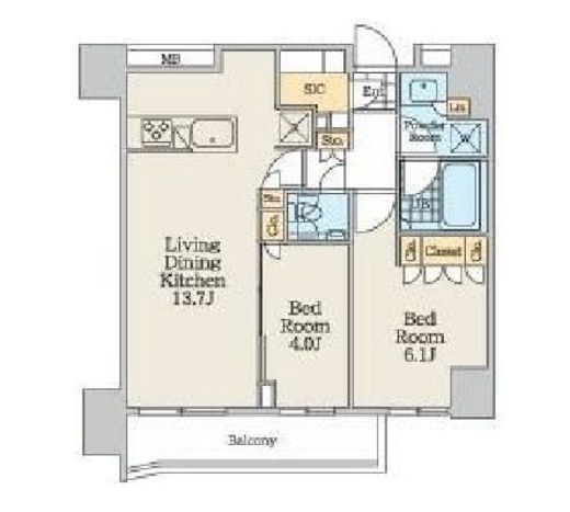 クレストコート中野富士見町　511号室　間取り