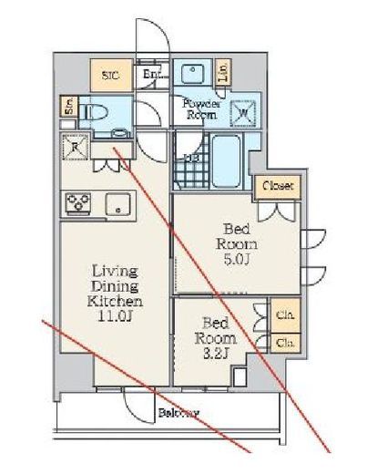 クレストコート中野富士見町　705号室　間取り