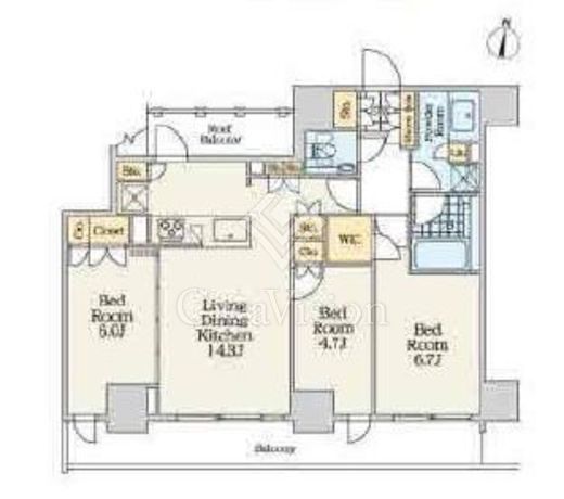 クレストコート中野富士見町　801号室　間取り