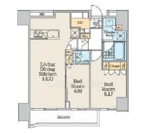 クレストコート中野富士見町　411号室　間取り