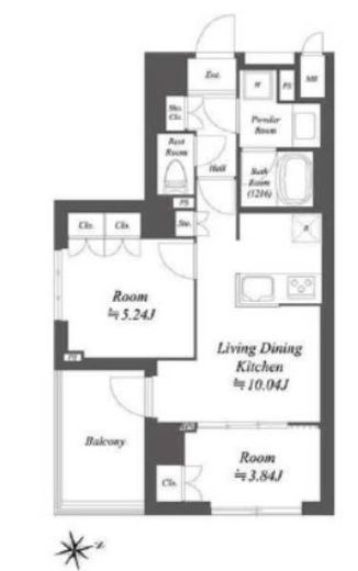 ブランシエスタ荻窪　106号室　間取り