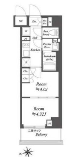 ブランシエスタ荻窪　202号室　間取り