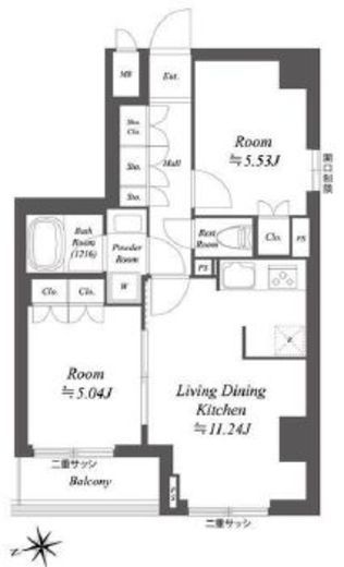 ブランシエスタ荻窪　601号室　間取り