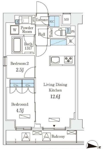 ラティエラ中野新井　308号室　間取り