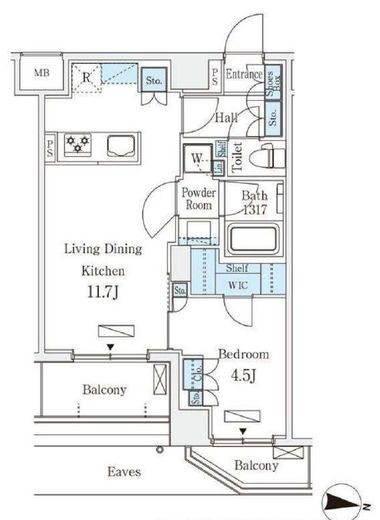 ラティエラ中野新井　802号室　間取り