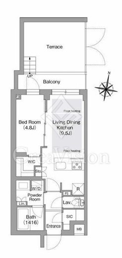 コンフォリア・リヴ東中野　104号室　間取り