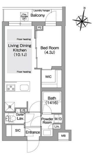 コンフォリア・リヴ東中野　105号室　間取り