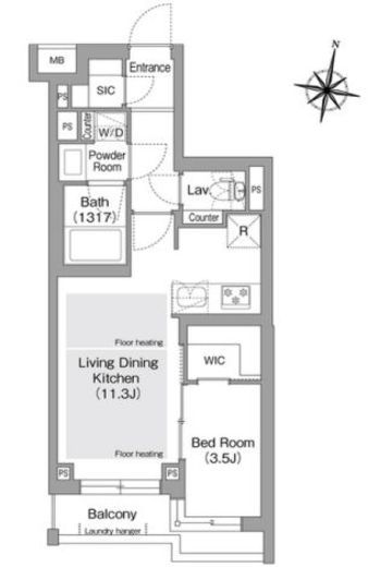 コンフォリア・リヴ東中野　303号室　間取り