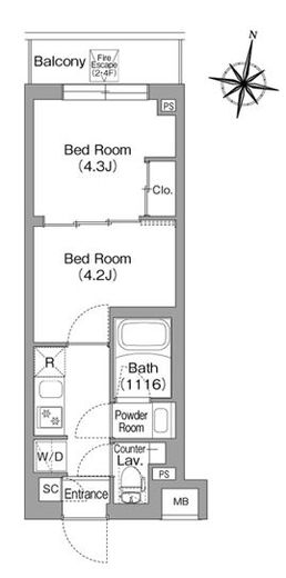 コンフォリア・リヴ東中野　309号室　間取り