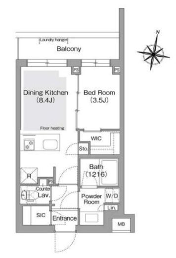 コンフォリア・リヴ東中野　407号室　間取り