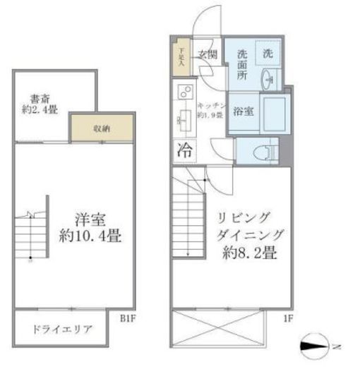 アレーロ新中野2　101号室　間取り