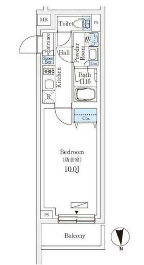 プラネソシエプラス桜台　106号室　間取り