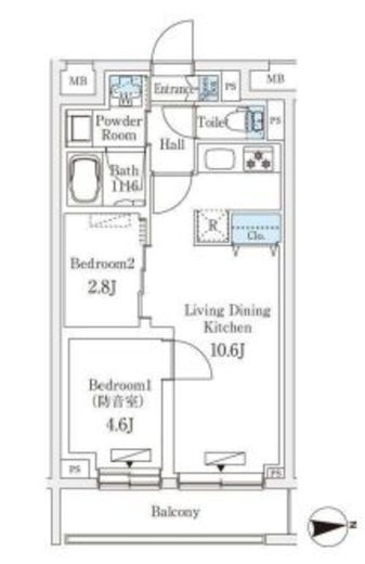 プラネソシエプラス桜台　308号室　間取り