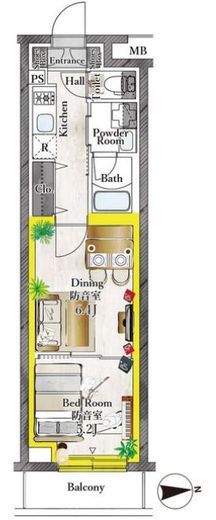 プラネソシエプラス桜台　303号室　間取り