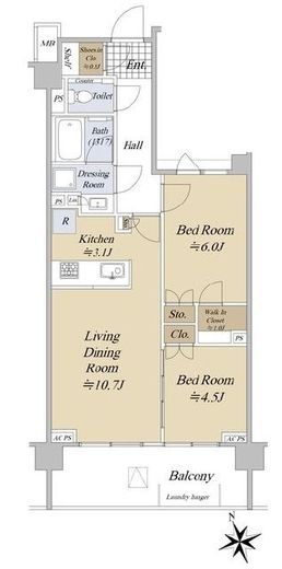 ローレルコート杉並松庵　3F1号室　間取り