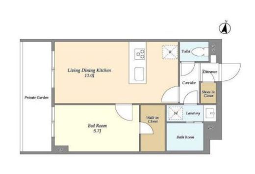 メゾンドオンディーヌ　112号室　間取り