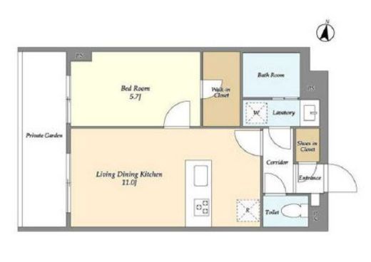 メゾンドオンディーヌ　113号室　間取り