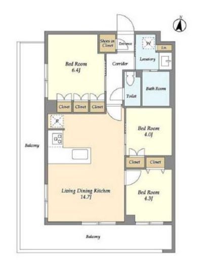 メゾンドオンディーヌ　211号室　間取り