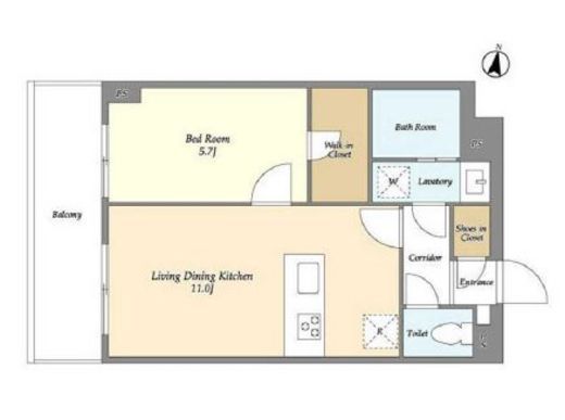 メゾンドオンディーヌ　214号室　間取り