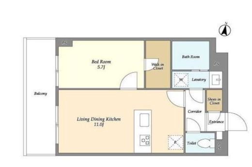 メゾンドオンディーヌ　216号室　間取り