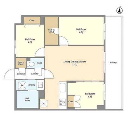 メゾンドオンディーヌ　307号室　間取り