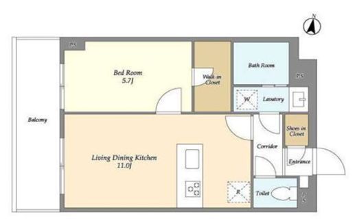 メゾンドオンディーヌ　316号室　間取り