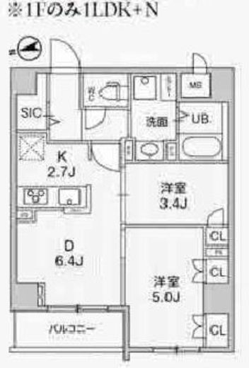アリビス中野　102号室　間取り