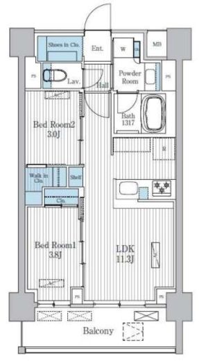 Terra蚕糸の森　307号室　間取り