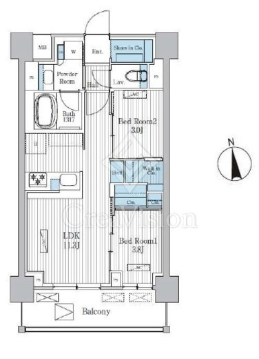 Terra蚕糸の森　609号室　間取り