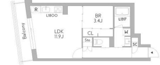GranDuo荻窪3　302号室　間取り
