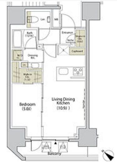 ザ・パークハビオ江古田　1401号室　間取り