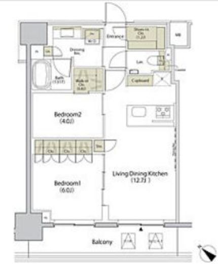 ザ・パークハビオ江古田　1402号室　間取り