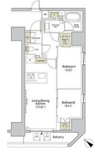 ザ・パークハビオ江古田　707号室　間取り