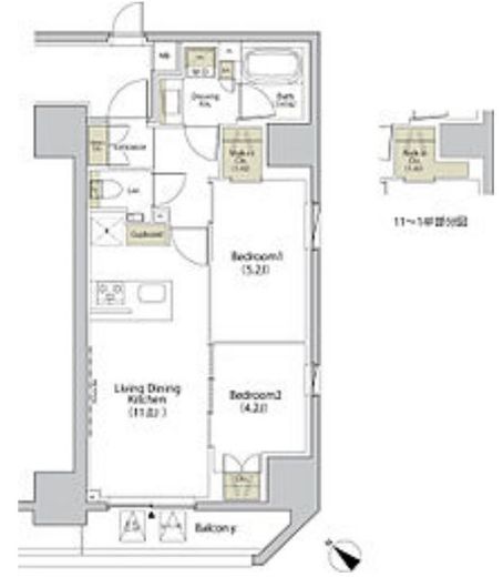 ザ・パークハビオ江古田　807号室　間取り
